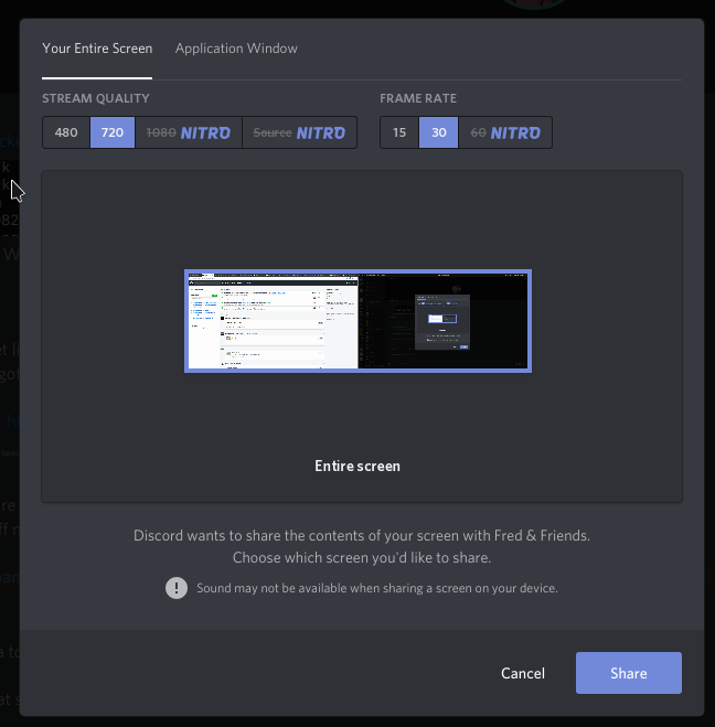 dual screen sharing discord